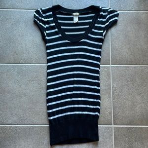 Studio Y Knit Stripped Long Shirt/Dress Size S Made in USA